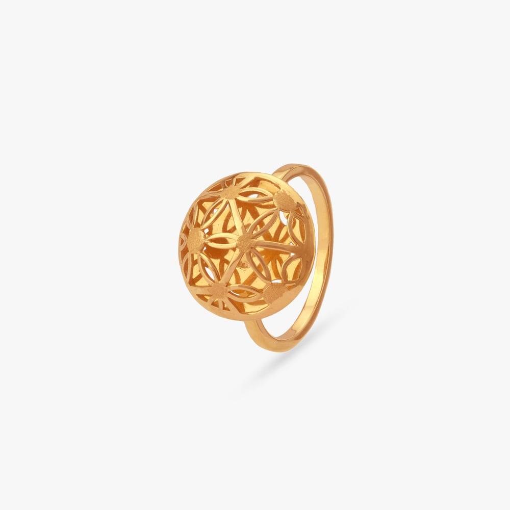 Sunlit Dome Gold Ring