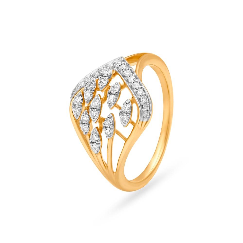 Leaf Inspired Broad Finger Band