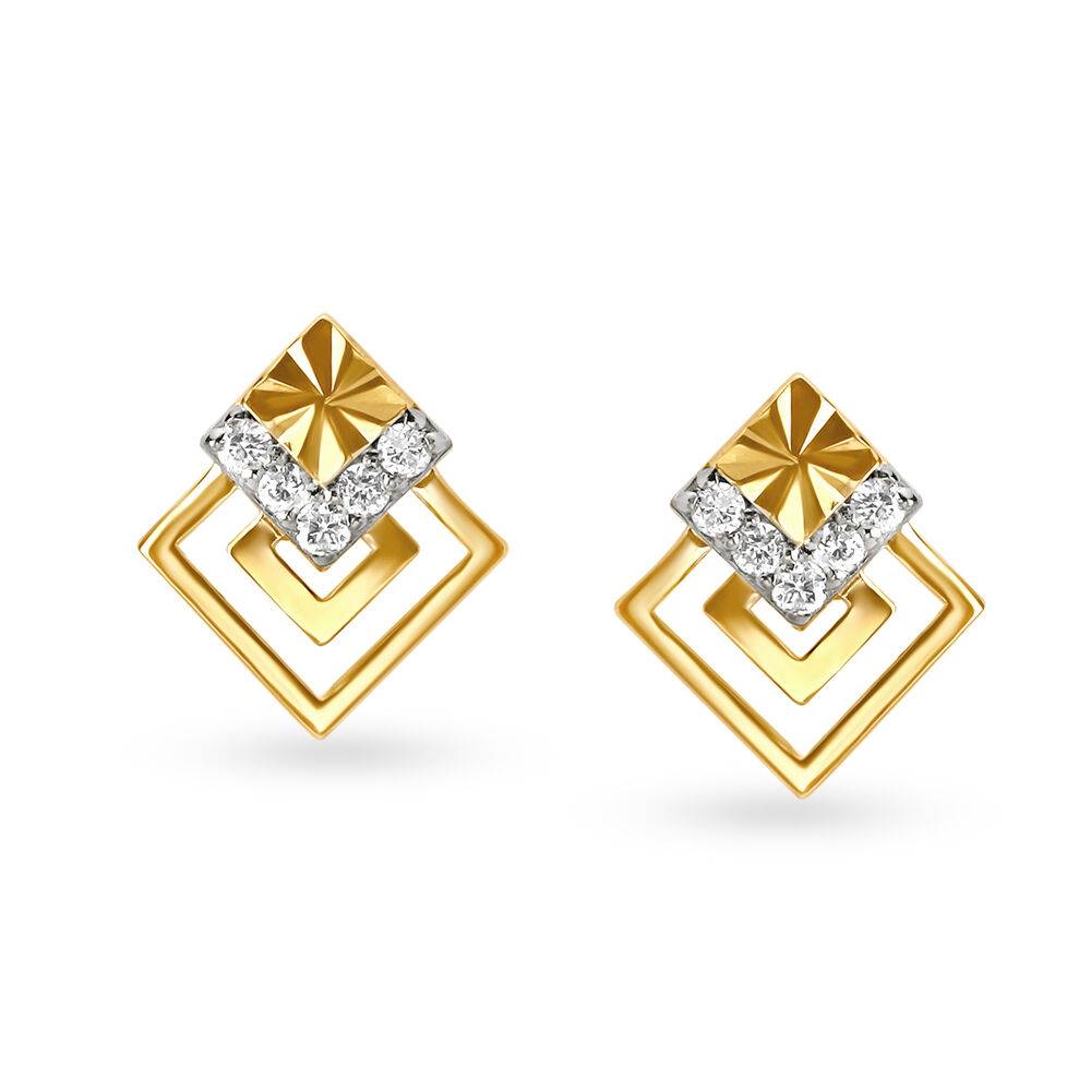 Luxe Angle Diamond Stud Earrings