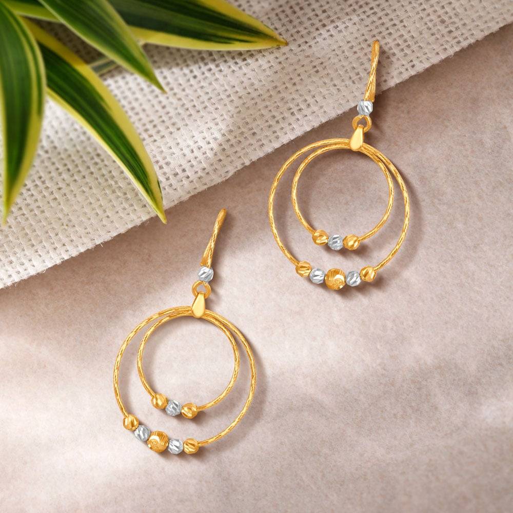Concentric Beads Drop Earrings