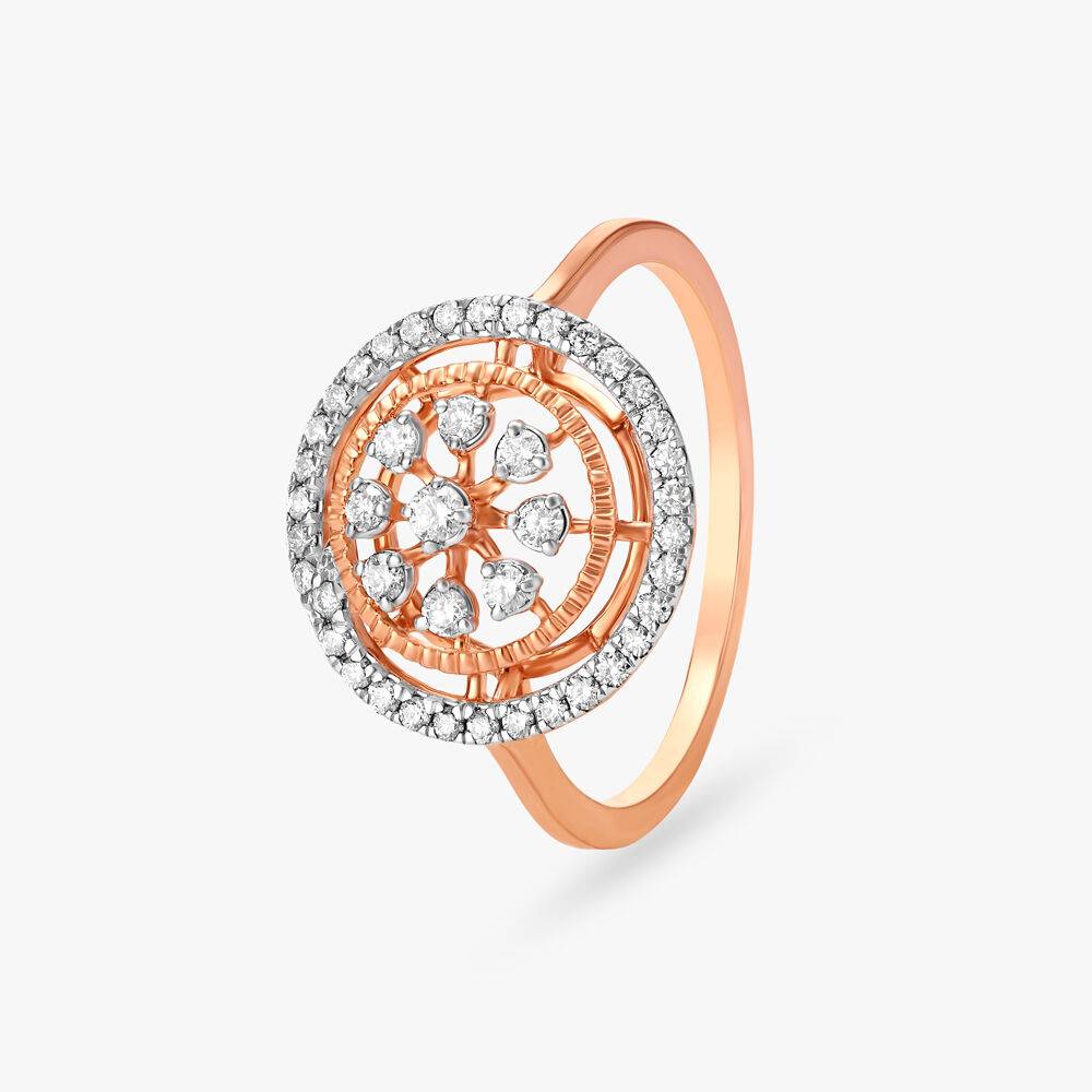 Intricate Floral Diamond Finger Ring
