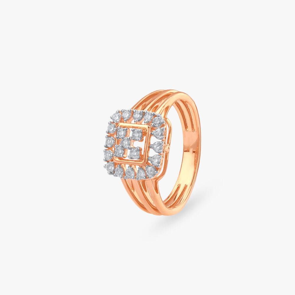 Square Cluster Diamond Ring