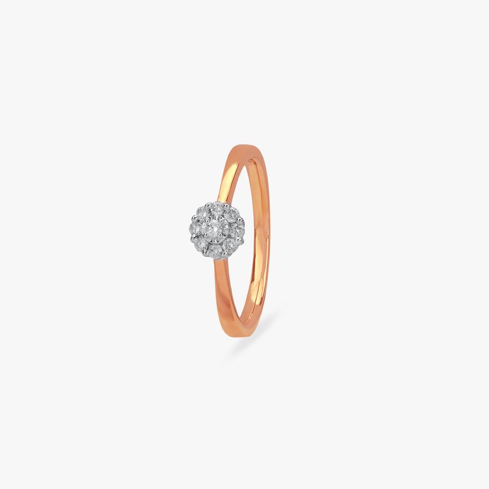 Curved Blush Diamond Ring