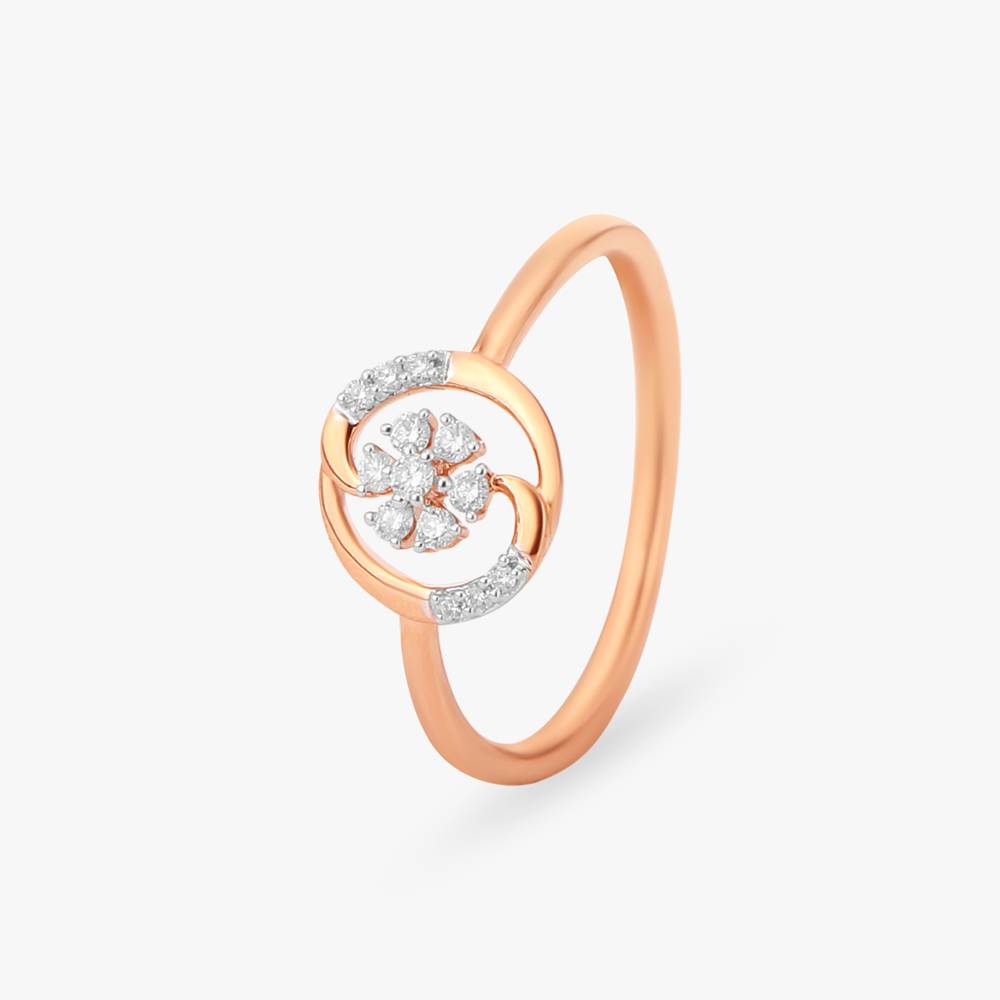 Rosette Halo Diamond Ring
