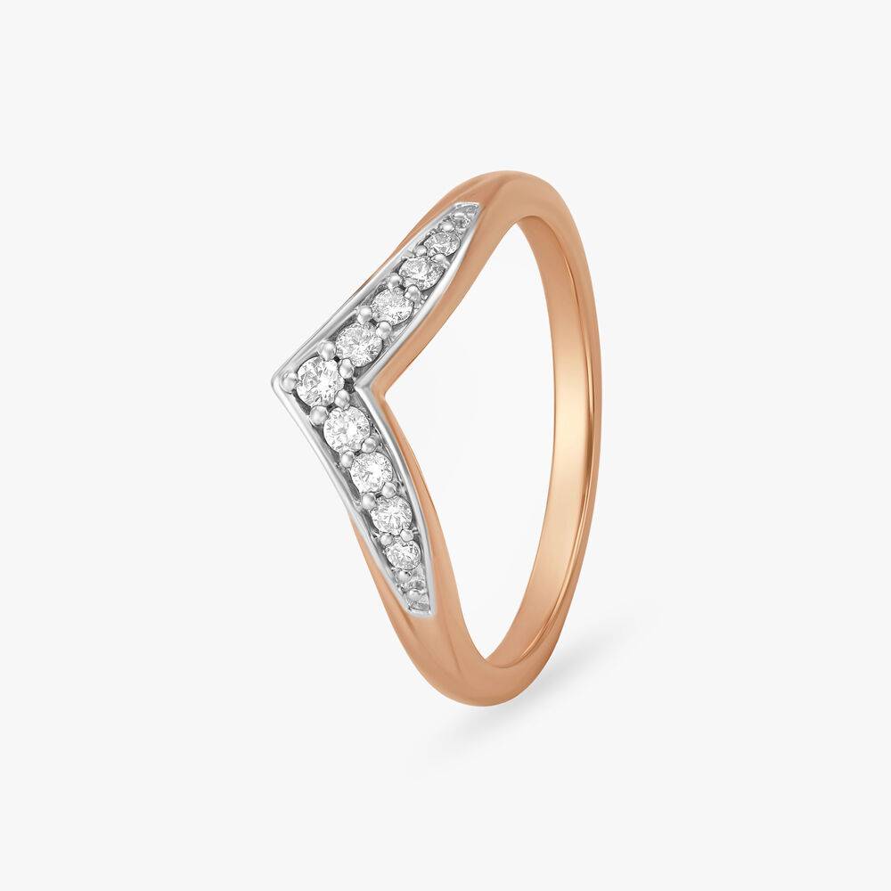 Elegant V Diamond Ring