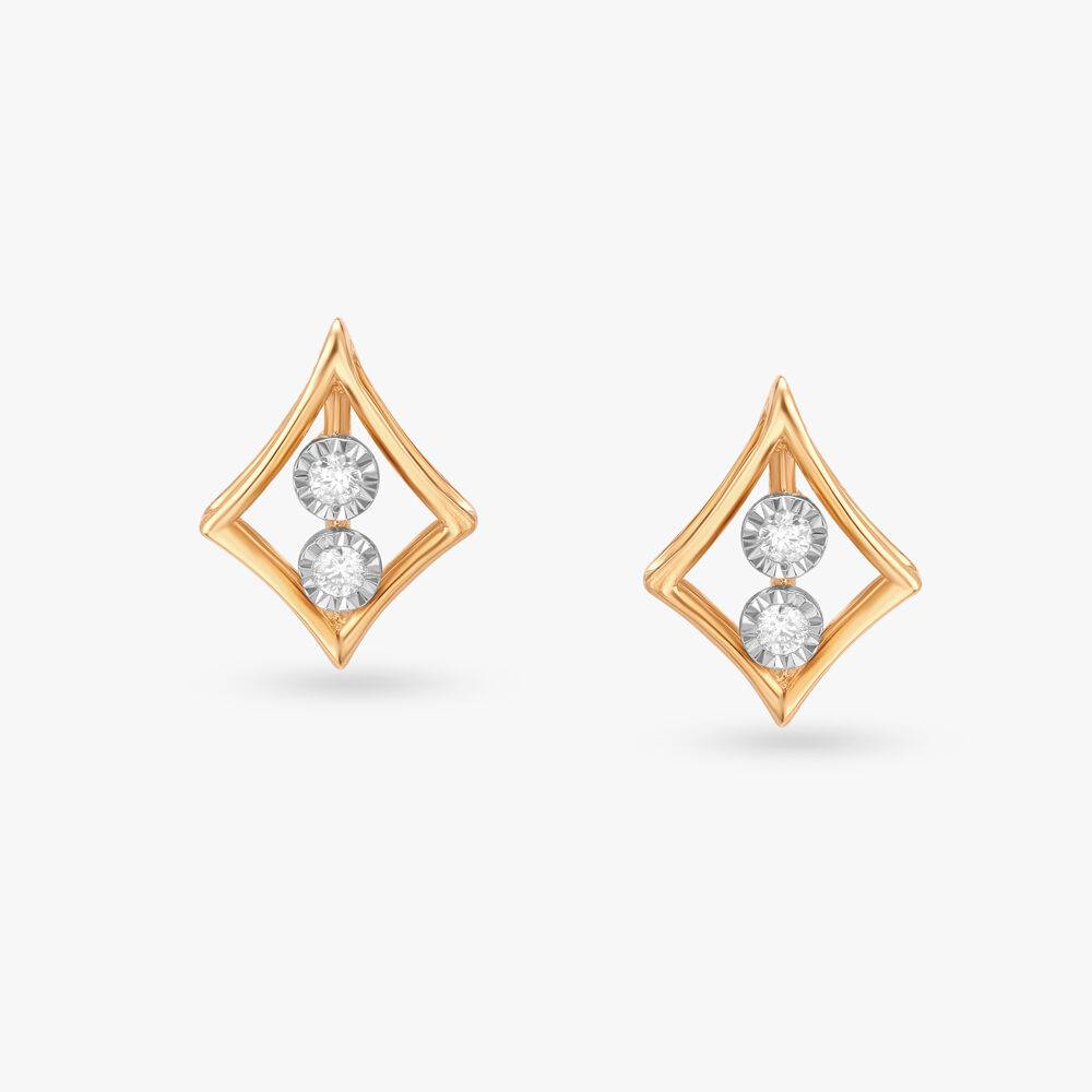Radiant Axis Diamond Stud Earrings
