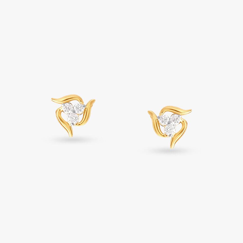 Aurora Twist Diamond Stud Earrings