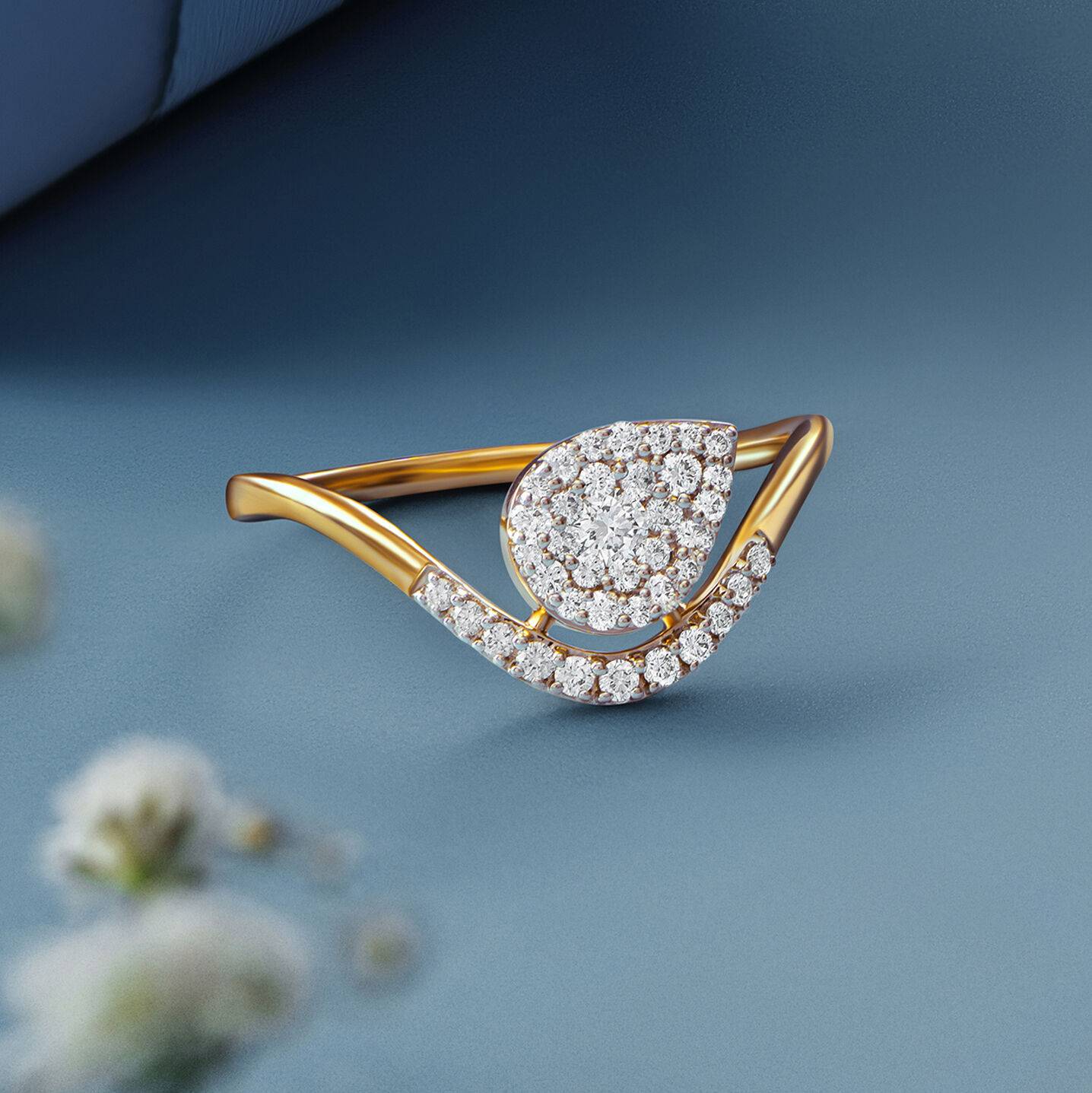 Dewdrop Diamond Finger Ring