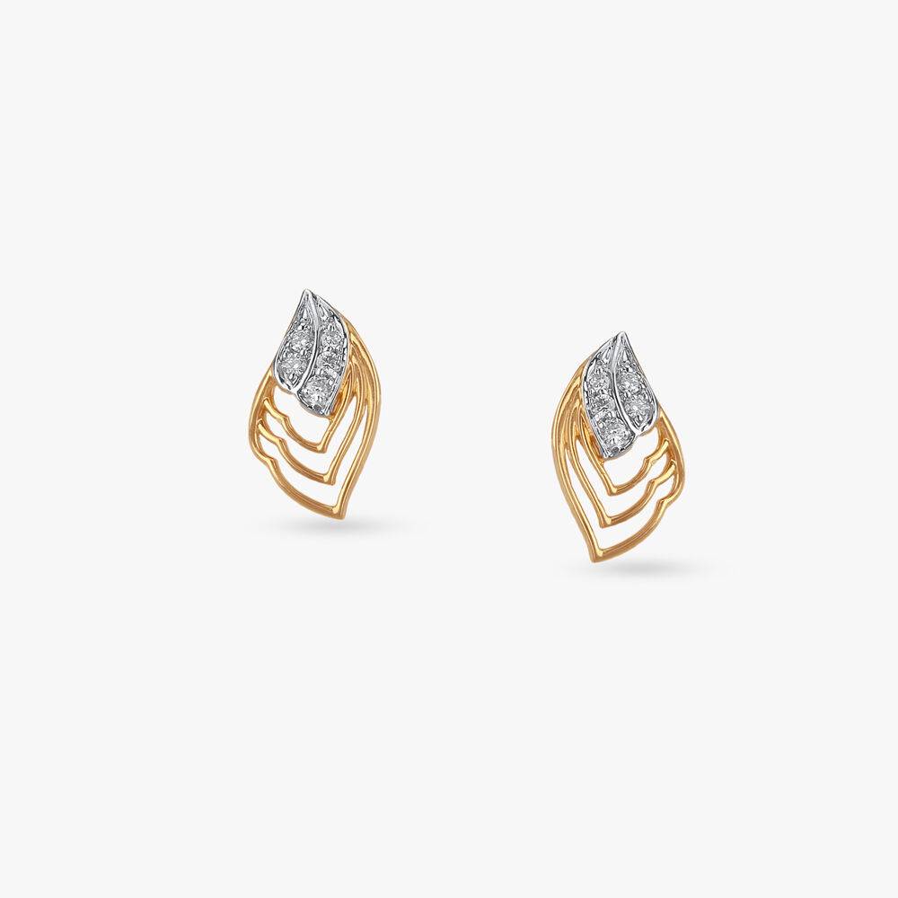 Cascade Gleam Diamond Stud Earrings
