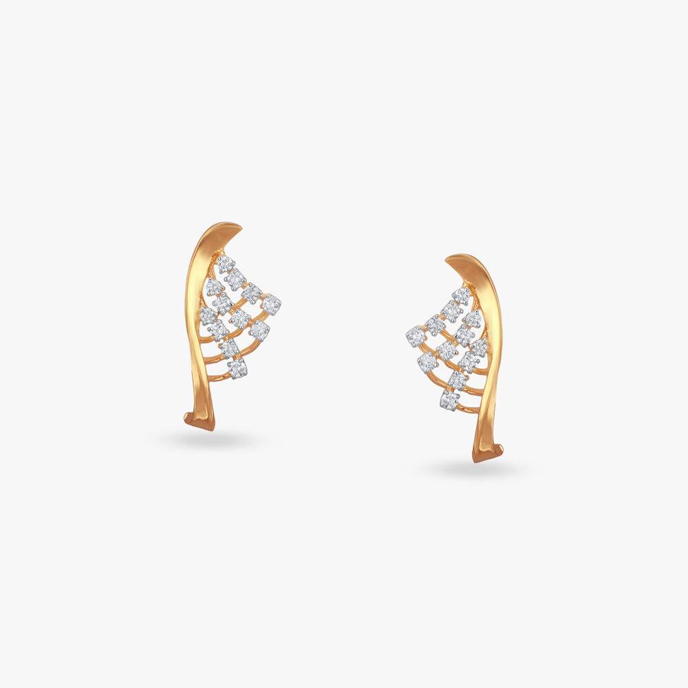 Sparkling Flow Diamond Stud Earrings