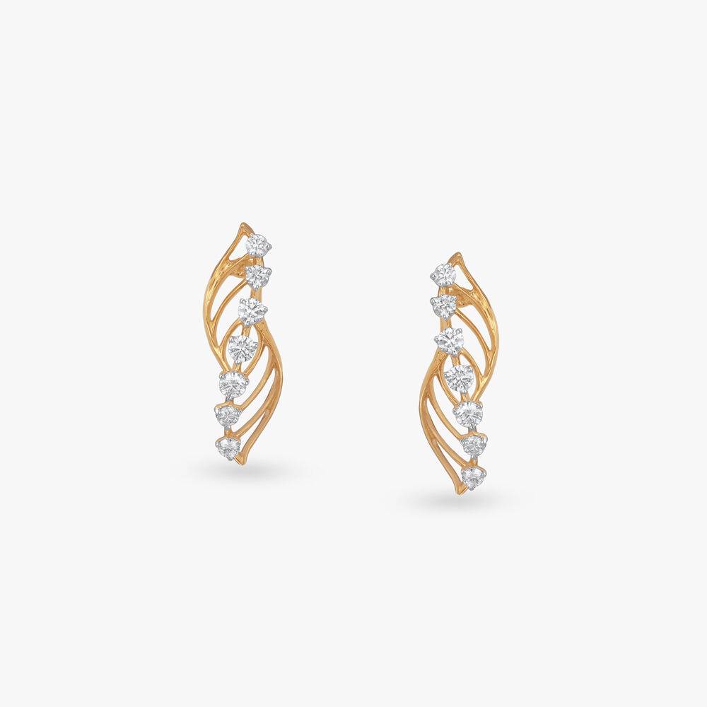 Twisted Elegance Diamond Stud Earrings