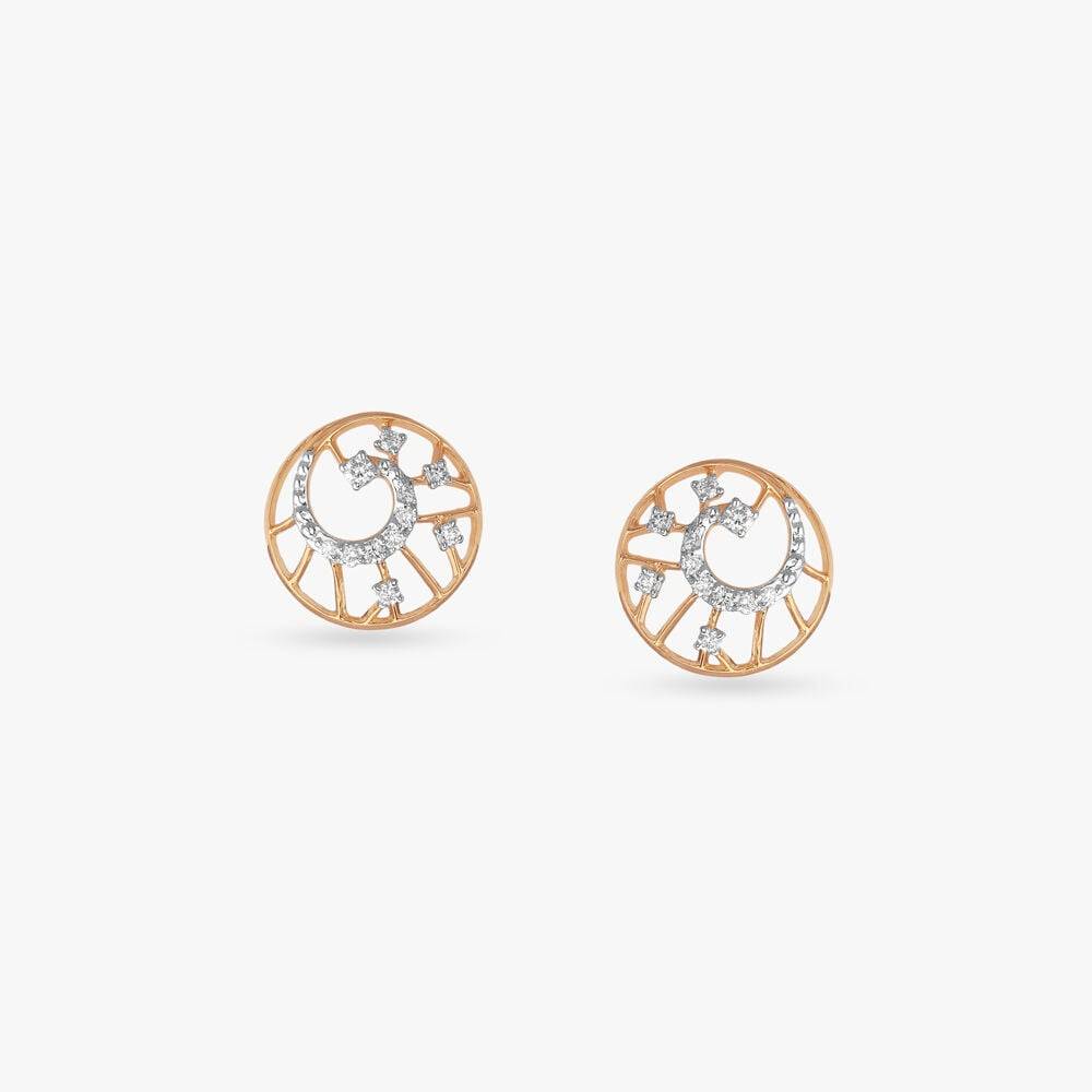 Radiant Spiral Diamond Stud Earrings