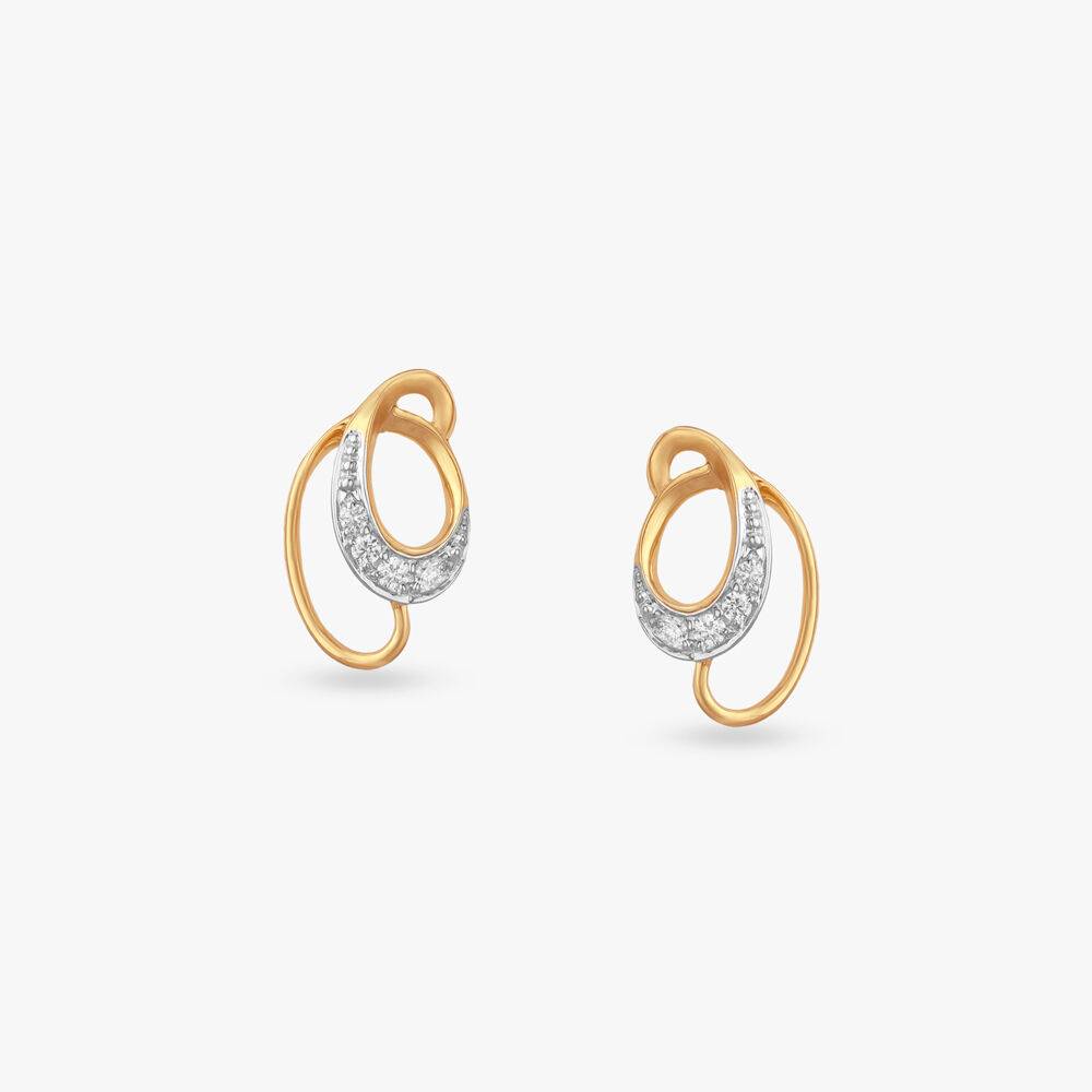 Radiant Loop Diamond Stud Earrings