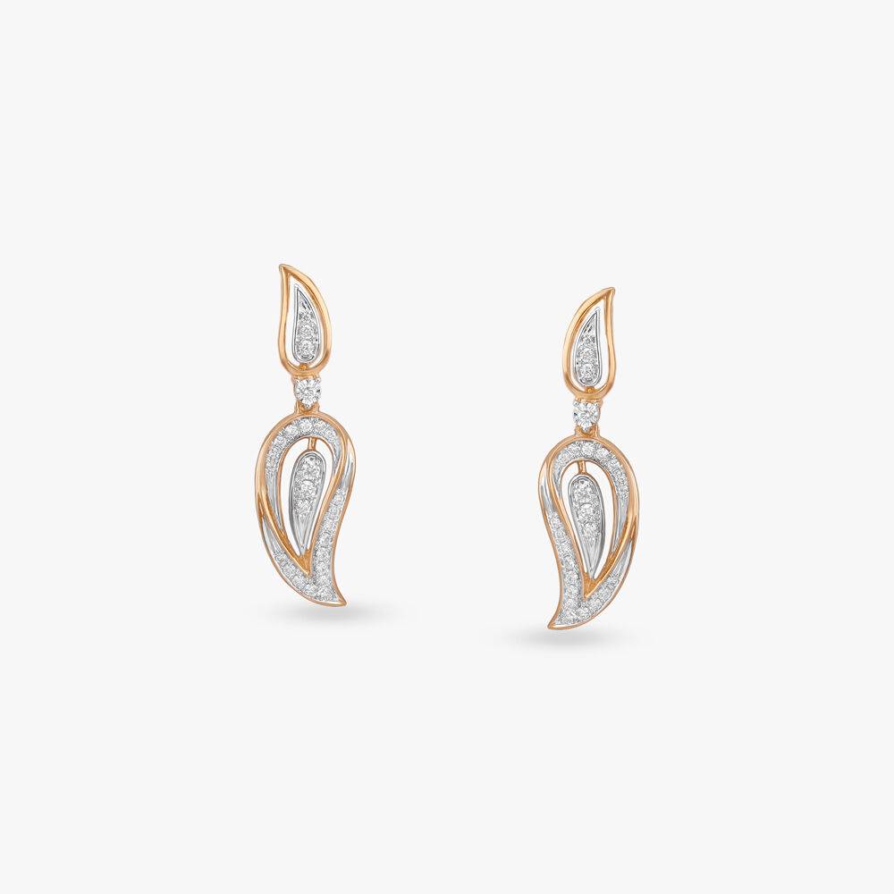 Paisley Flame Diamond Drop Earrings