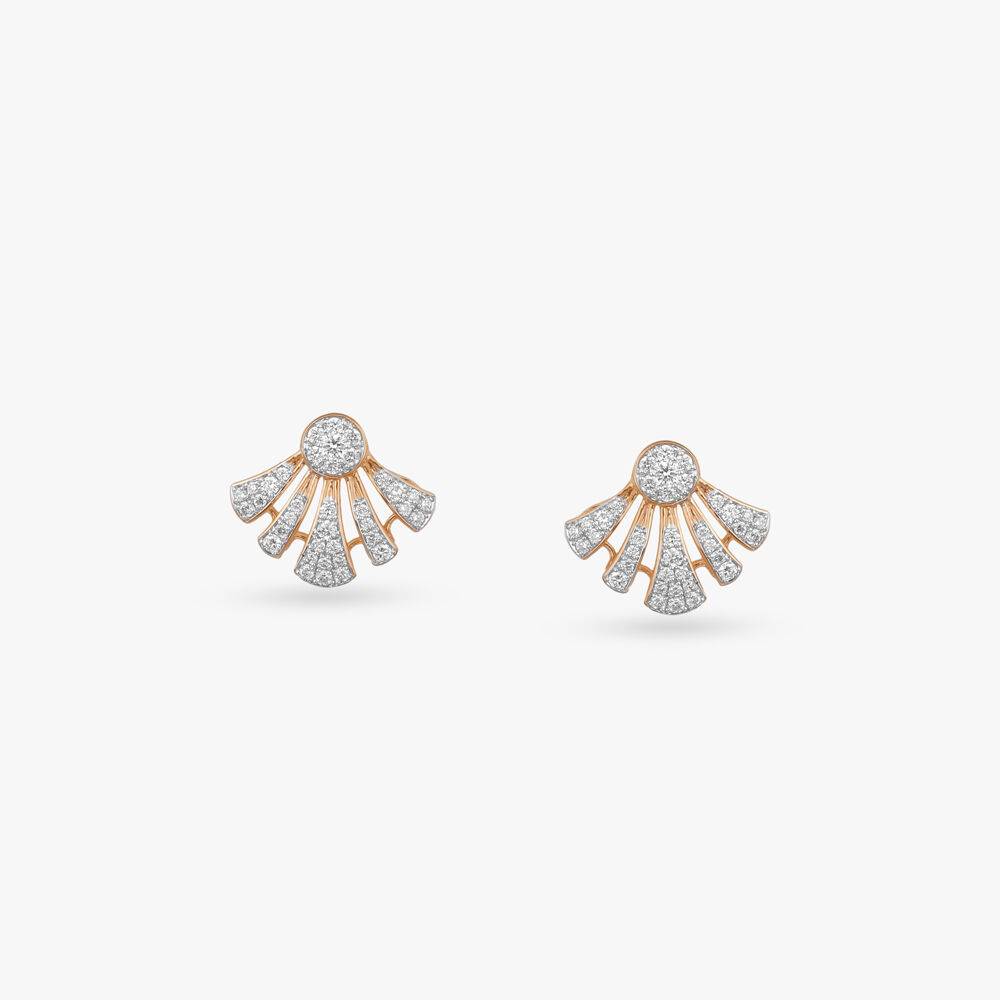 Gleaming Horizon Diamond Stud Earrings