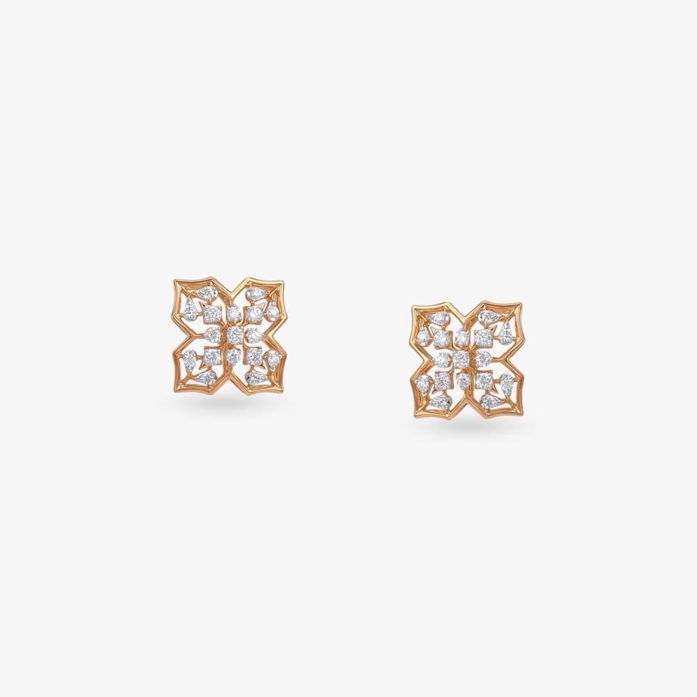 Heritage Bloom Diamond Stud Earrings