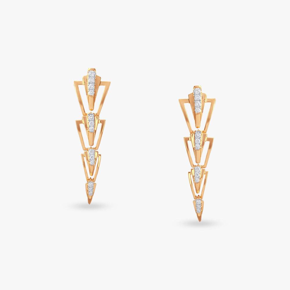 Triad Spark Diamond Drop Earrings