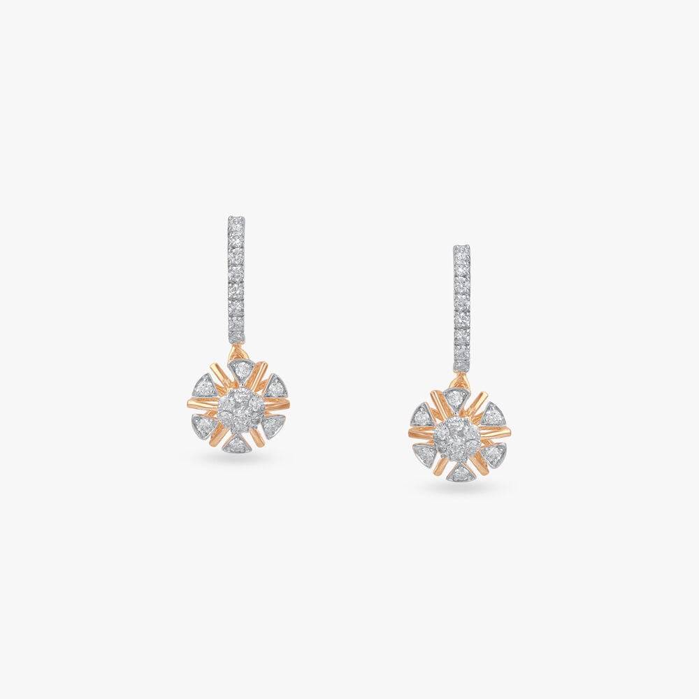 Petal Glow Diamond Drop Earrings