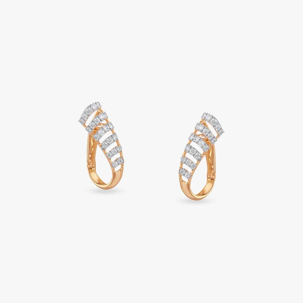 Sparkling Path Diamond Hoop Earrings