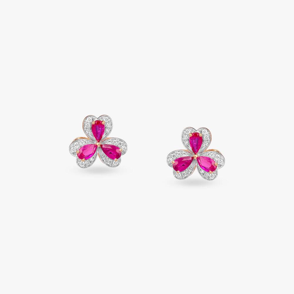 Floral Radiance Diamond Stud Earrings