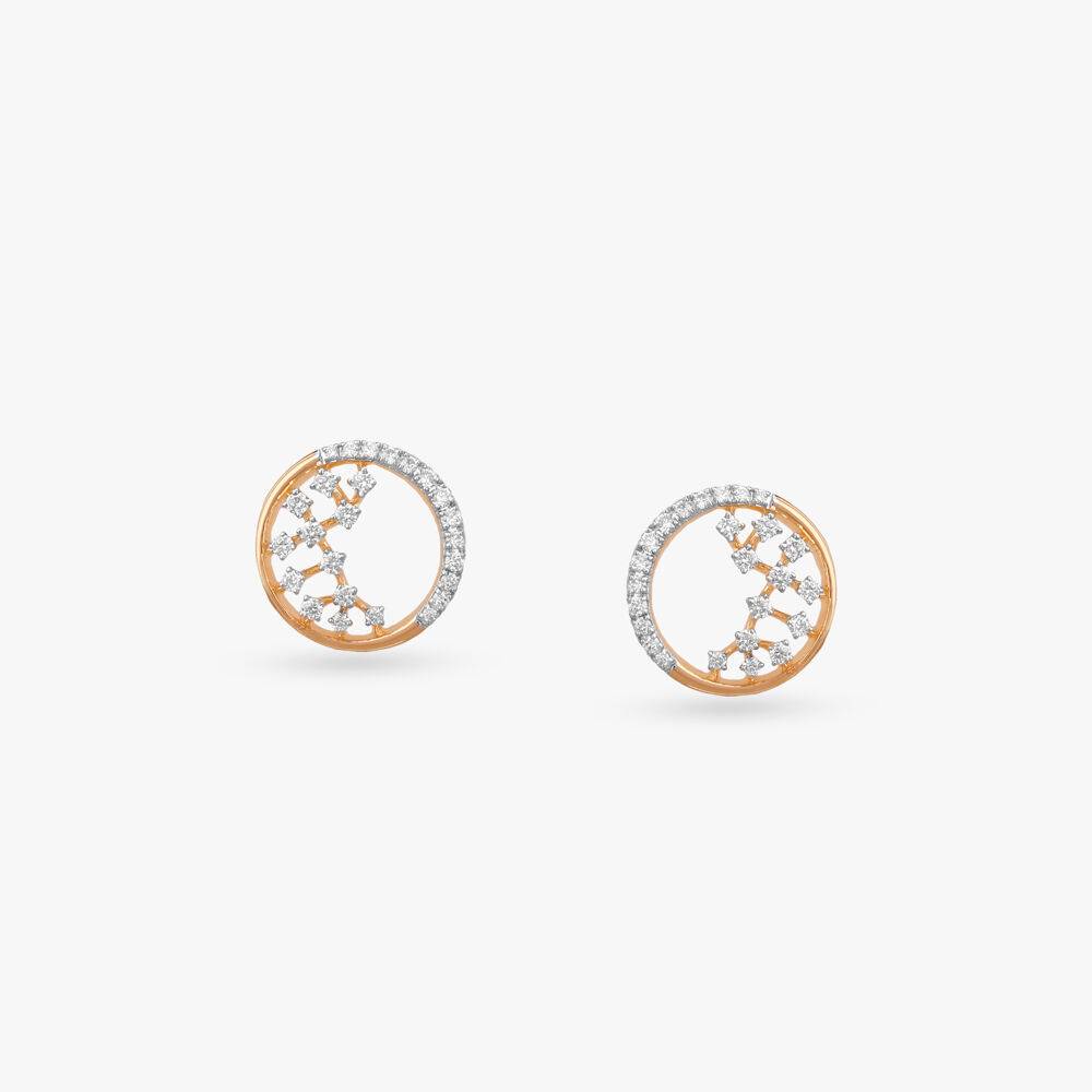 Starlit Halo Diamond Stud Earrings