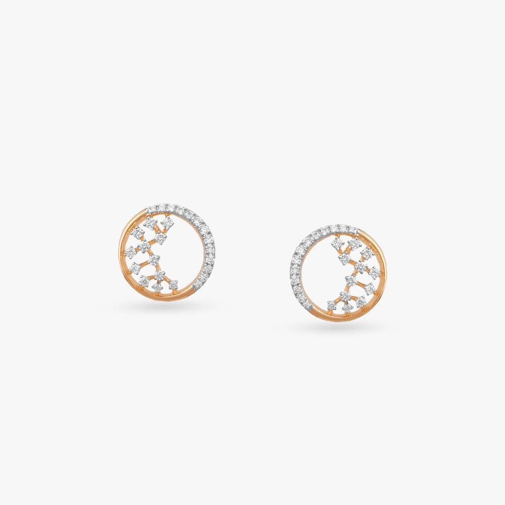 Starlit Halo Diamond Stud Earrings