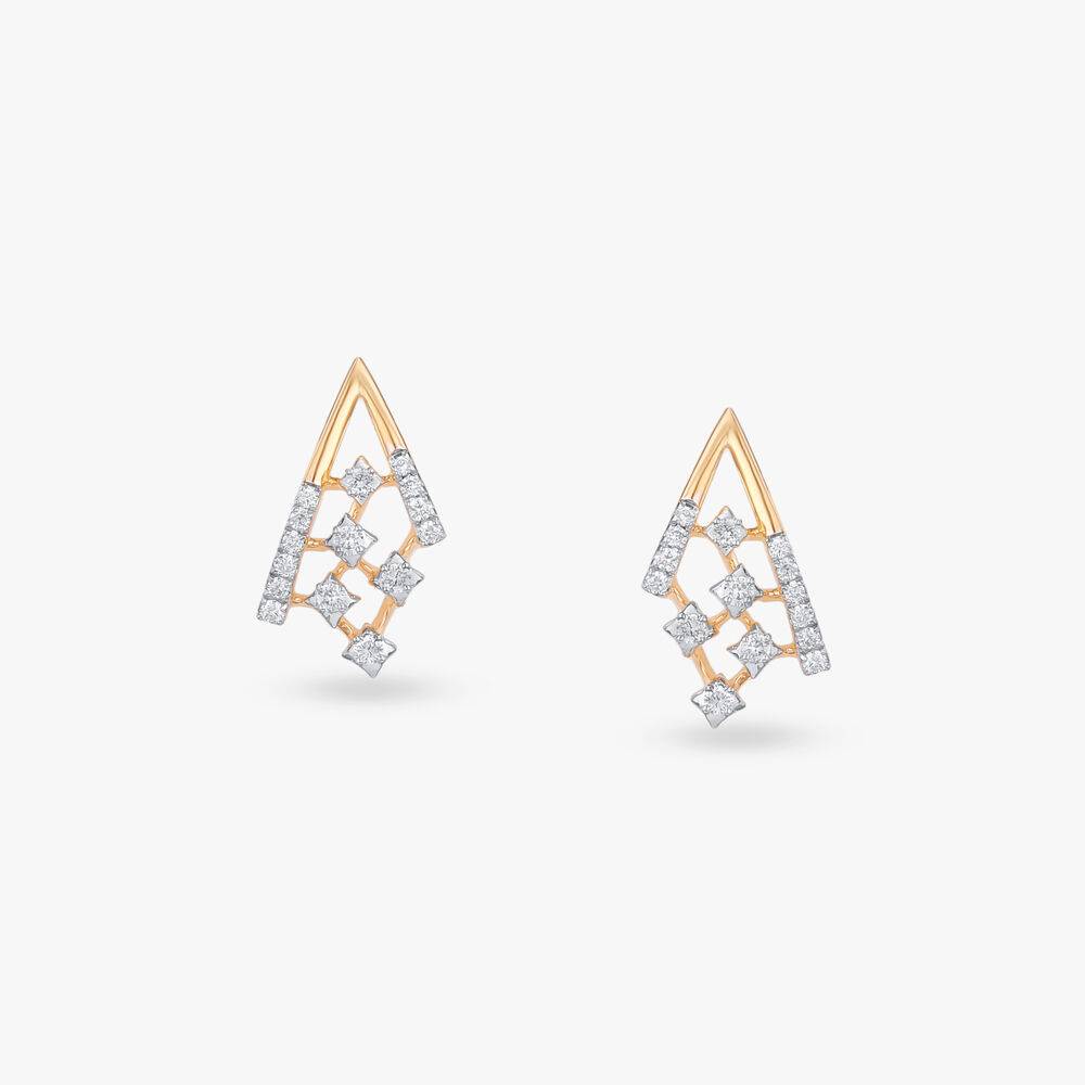 Dazzling Arrowhead Diamond Stud Earrings