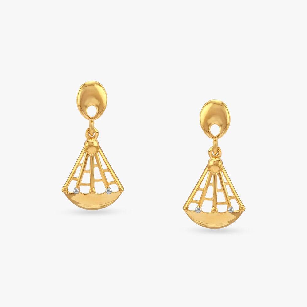 Aurora Fan Gold Drop Earrings