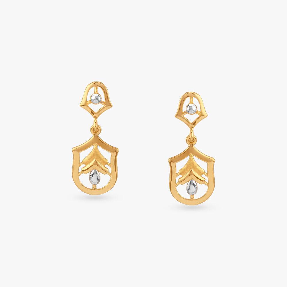 Royal Crest Gold Drop Earrings