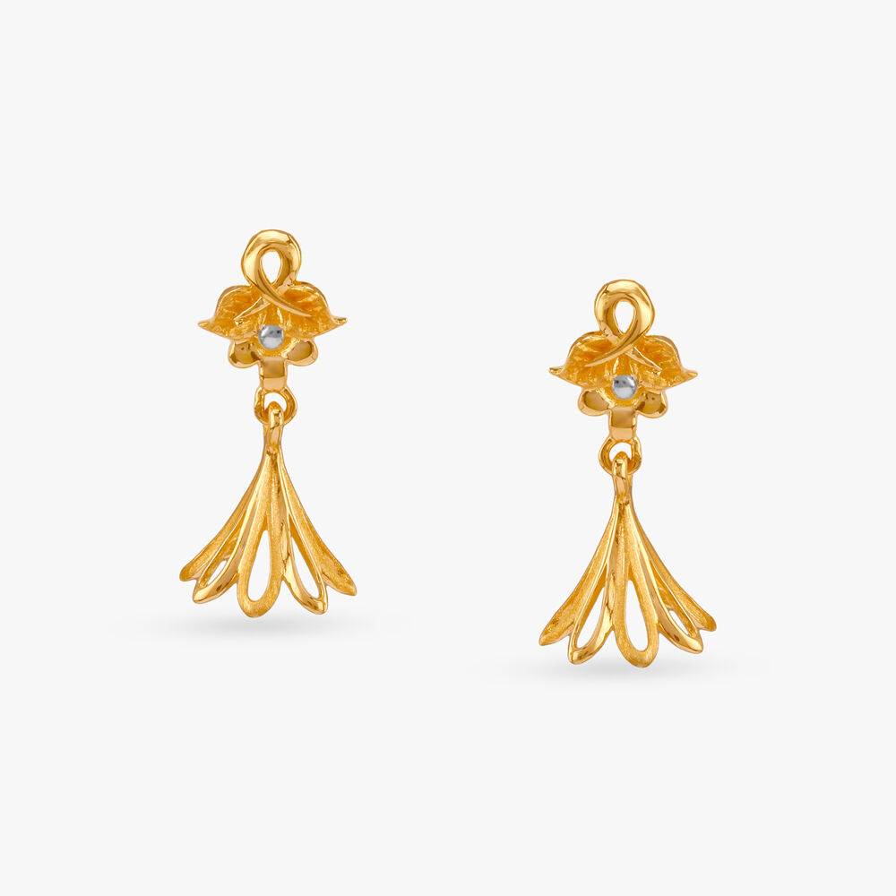 Lustrous Lily Gold Jhumka Earrings