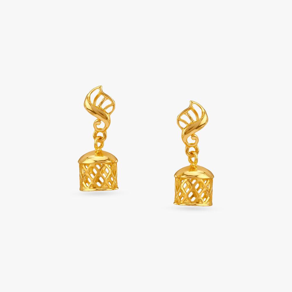 Gilded Melody Gold Jhumka Earrings