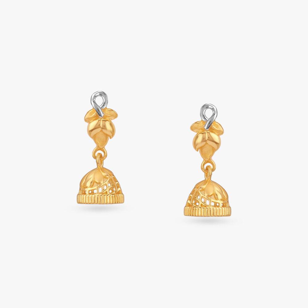 Blossom Dome Gold Jhumka Earrings