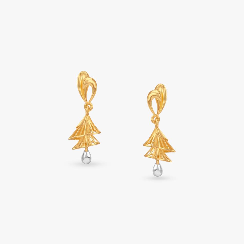 Whisper Cascade Gold Jhumka Earrings
