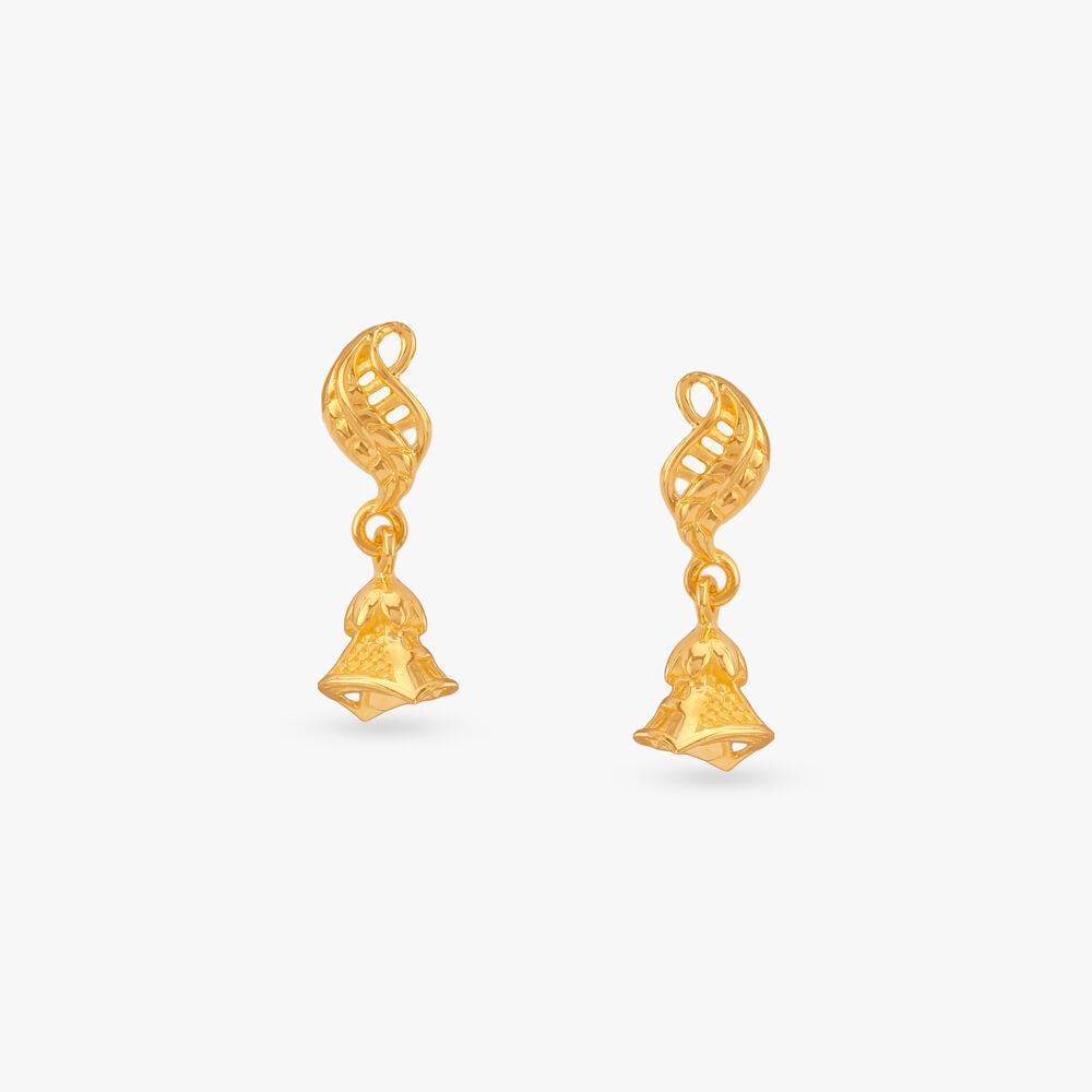 Petal Swing Gold Jhumka Earrings