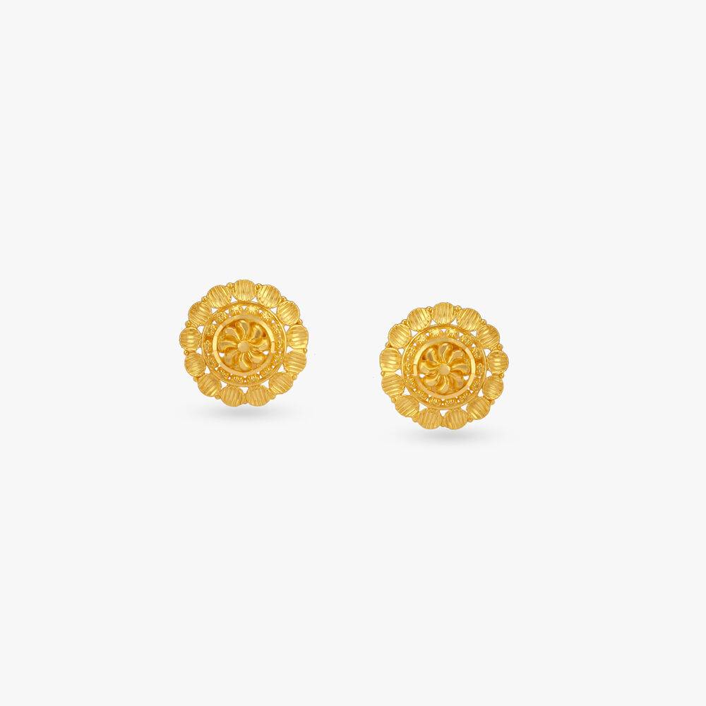 Timeless Bloom Gold Stud Earrings