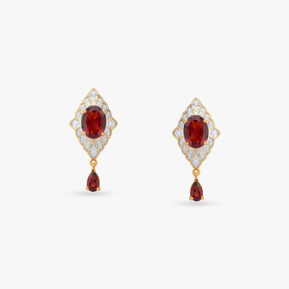 Vintage Ember Diamond Drop Earrings