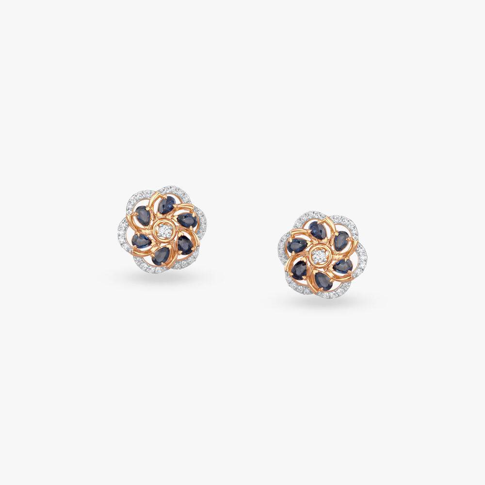 Twilight Whirl Diamond Stud Earrings