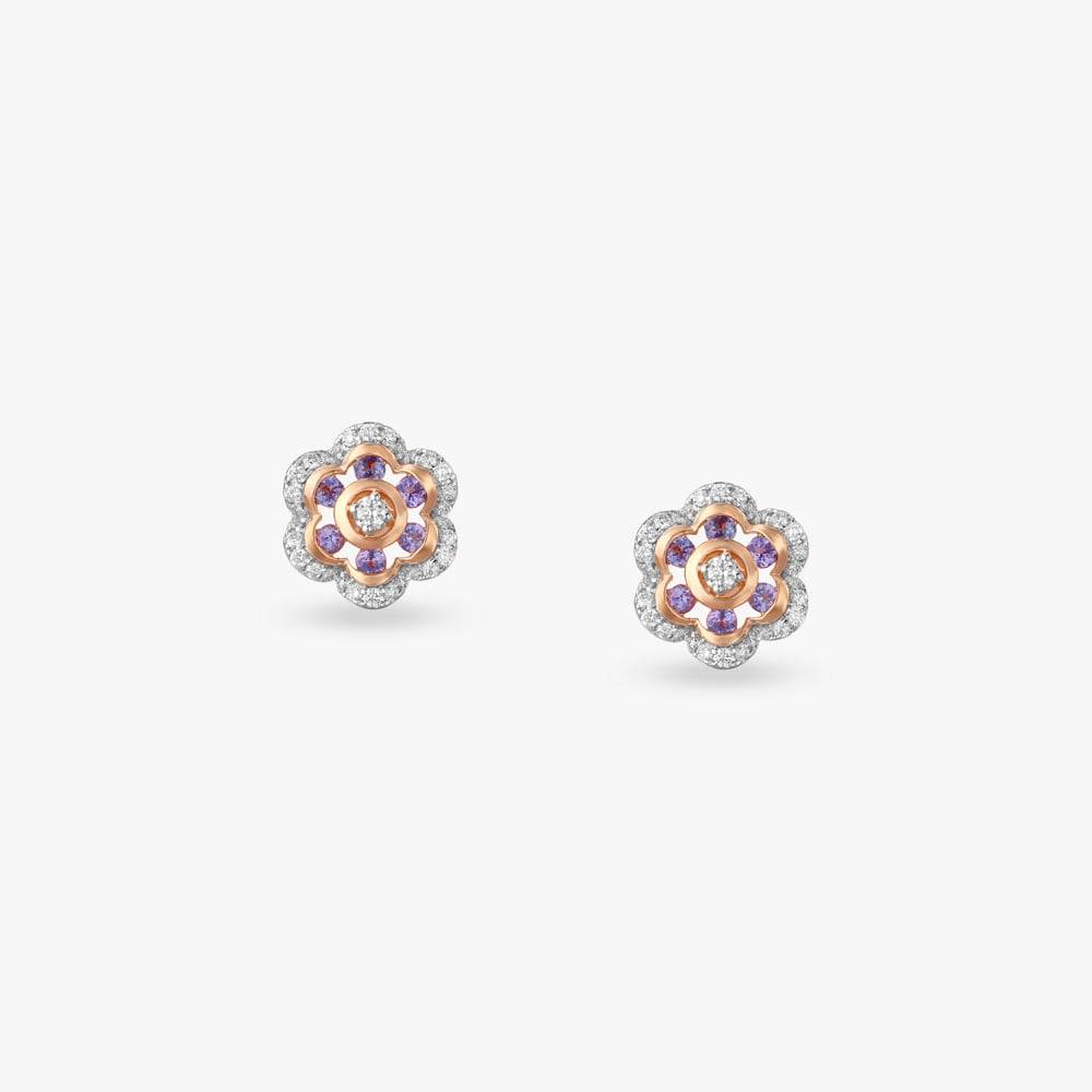 Blush Aura Diamond Stud Earrings