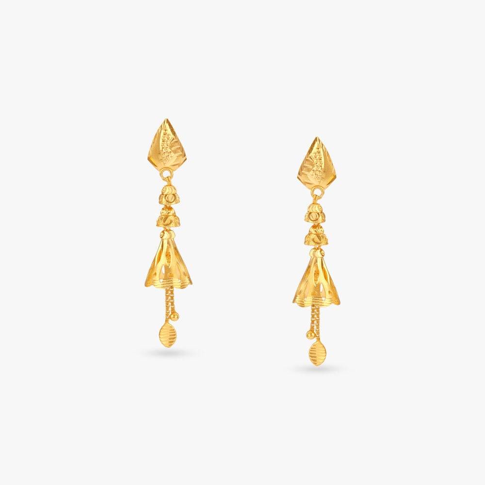 Angular Charm Gold Drop Earrings
