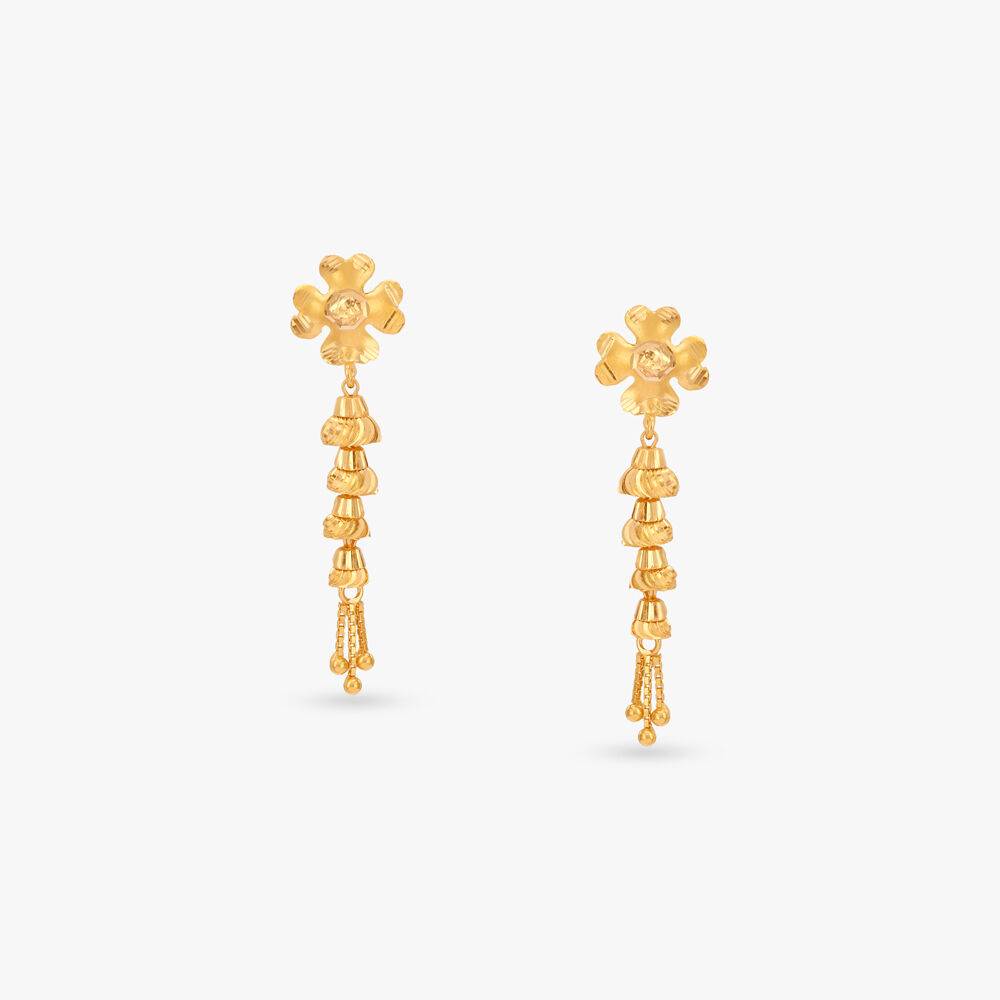 Cascading Bell Gold Drop Earrings