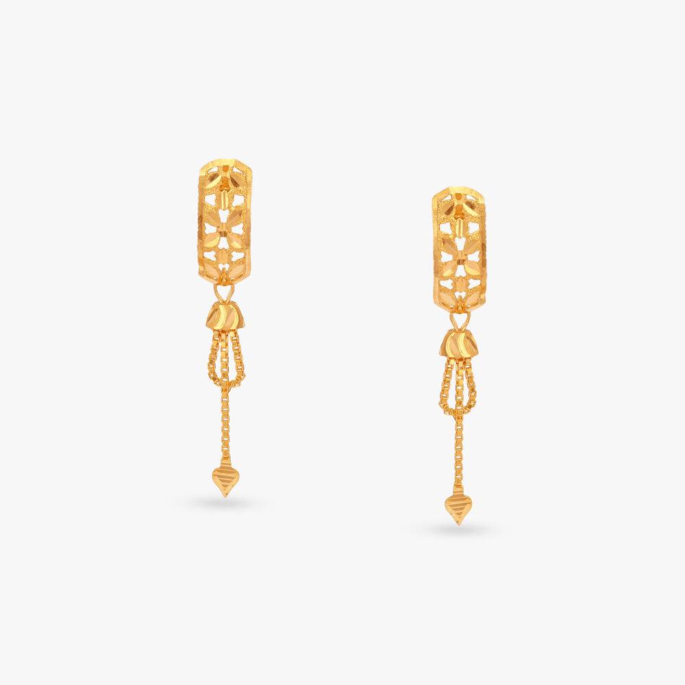 Sleek Elegance Gold Drop Earrings