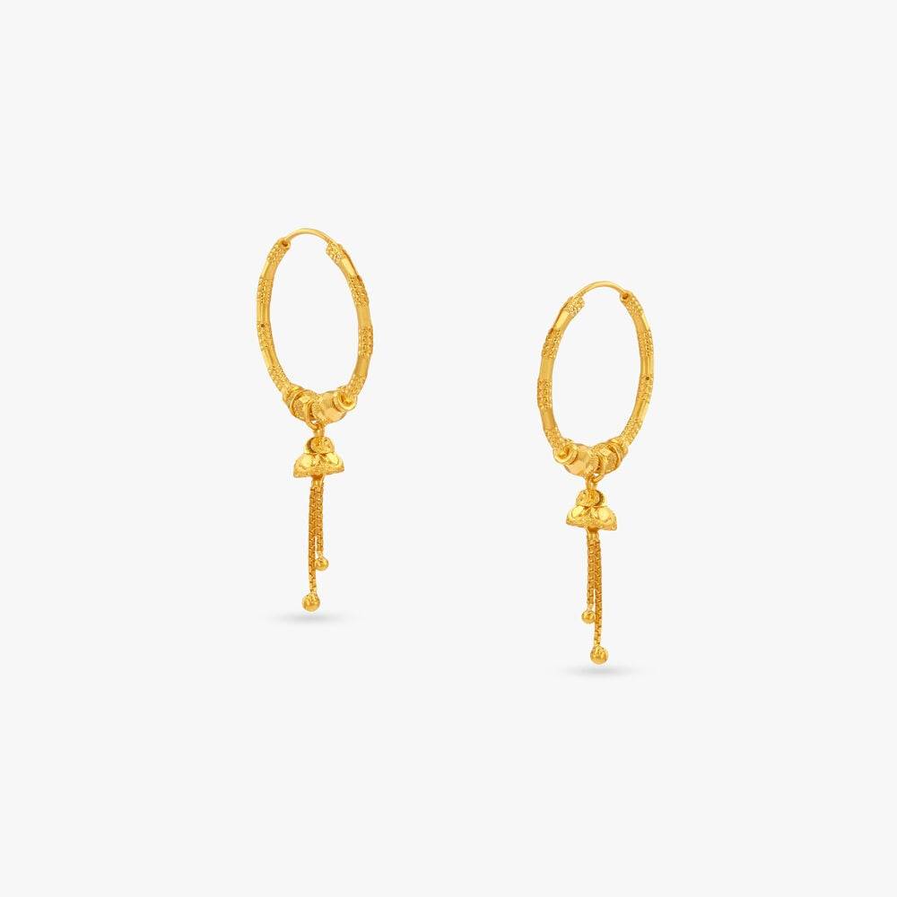 Dancing Bells Gold Hoop Earrings