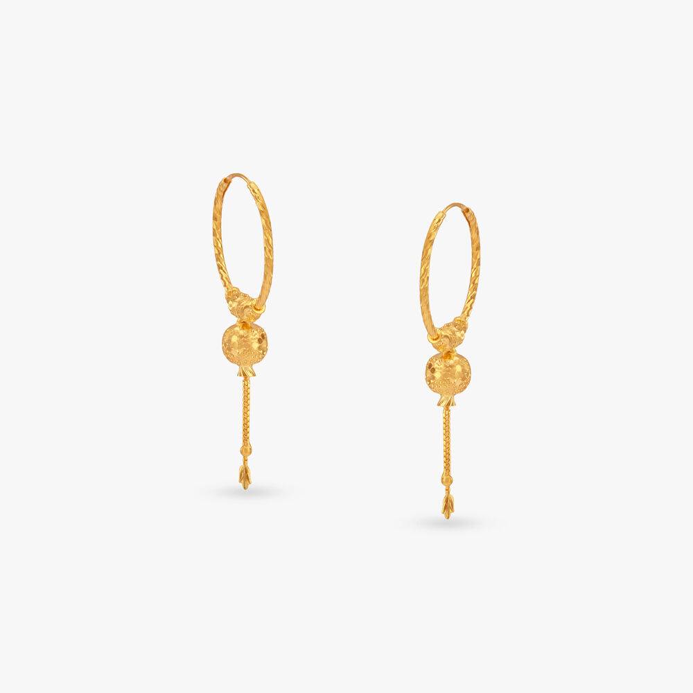 Glimmer Sphere Gold Hoop Earrings