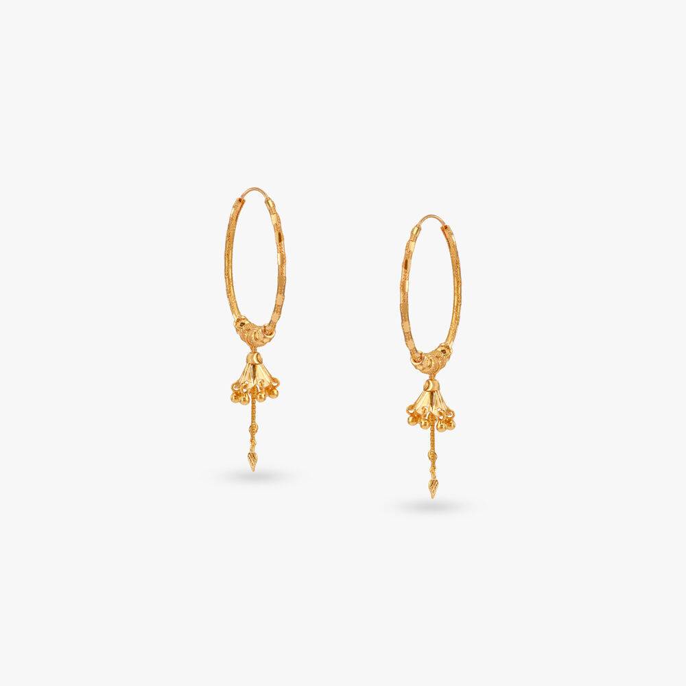 Ethereal Elegance Gold Hoop Earrings