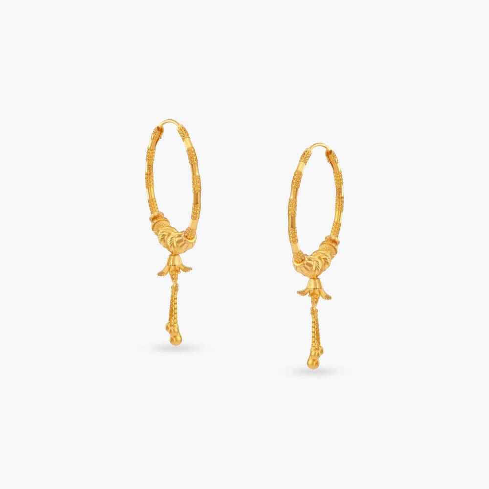 Twilight Blossom Gold Hoop Earrings