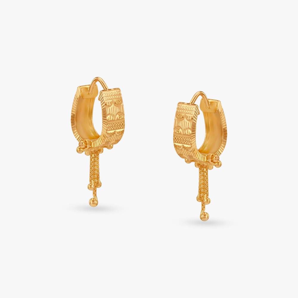 Regal Tapestry Gold Hoop Earrings