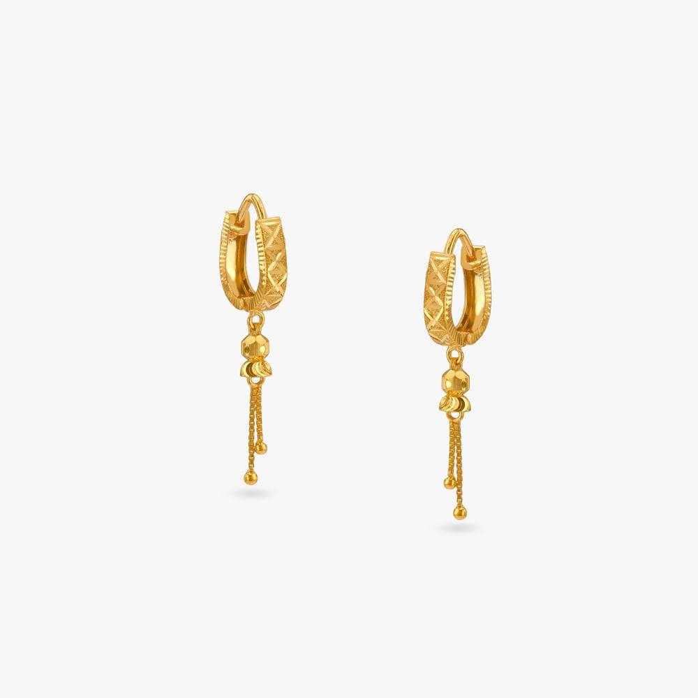 Gleam Cascade Gold Hoop Earrings