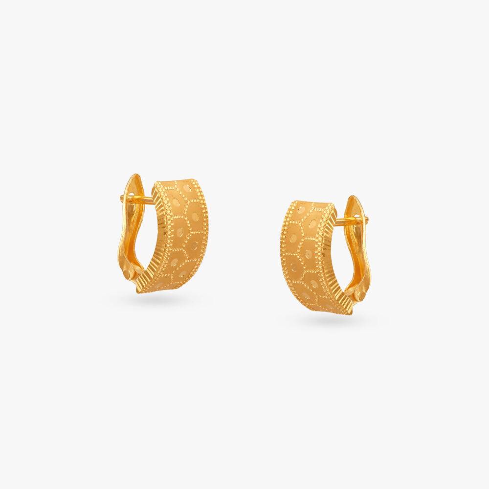 Retro Charm Gold Hoop Earrings