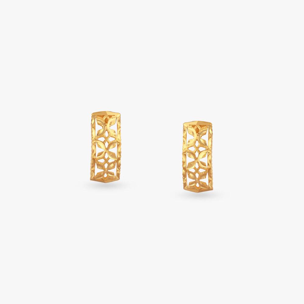 Auric Frame Gold Stud Earrings