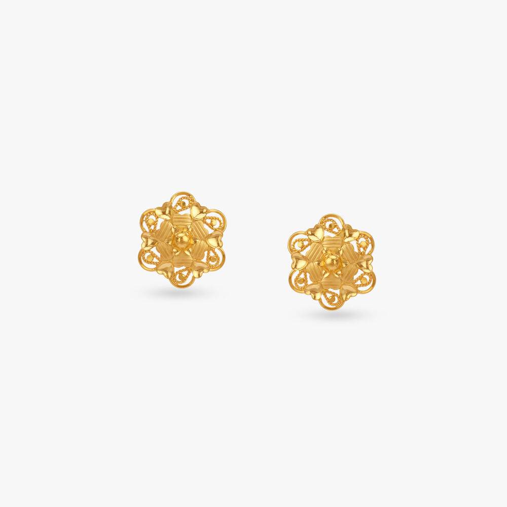 Timeless Bloom Gold Stud Earrings